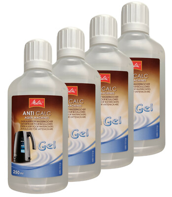 4 Flaschen Melitta Anti Calc Entkalker Gel 250 ml - Entkalkung von Wasserkocher