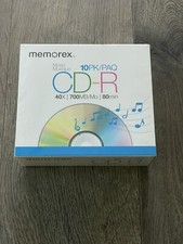 Memorex Music CD-R Recordable Blank CDs 40X 700 MB 80 min 10 Pack FACTORY SEALED