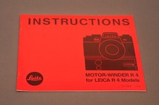 Leitz Motor-Winder R4 for Leica R4 Models Instructions, Not a Copy c1985