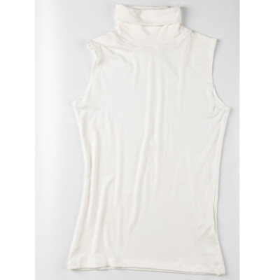 Women's Ladies Sleeveless Turtleneck Sweater Pullover T-Shirts Basic Stretch Top
