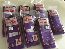Vintage Columbia-Minerva Latch Hook Rug Yarn Purple 3228 7 Packs NEW