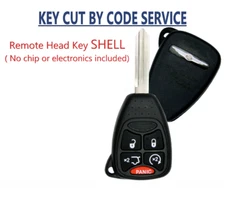 KEY CUT SERVICE + 5B Remote Key Shell For Chrysler 2006-2014 OHT692427AA