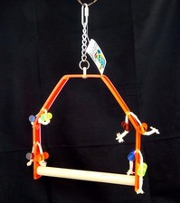 Paradise Toys Medium Bird Parrot Swing Perch 9"x9" Wood Acrylic 326 Caitec