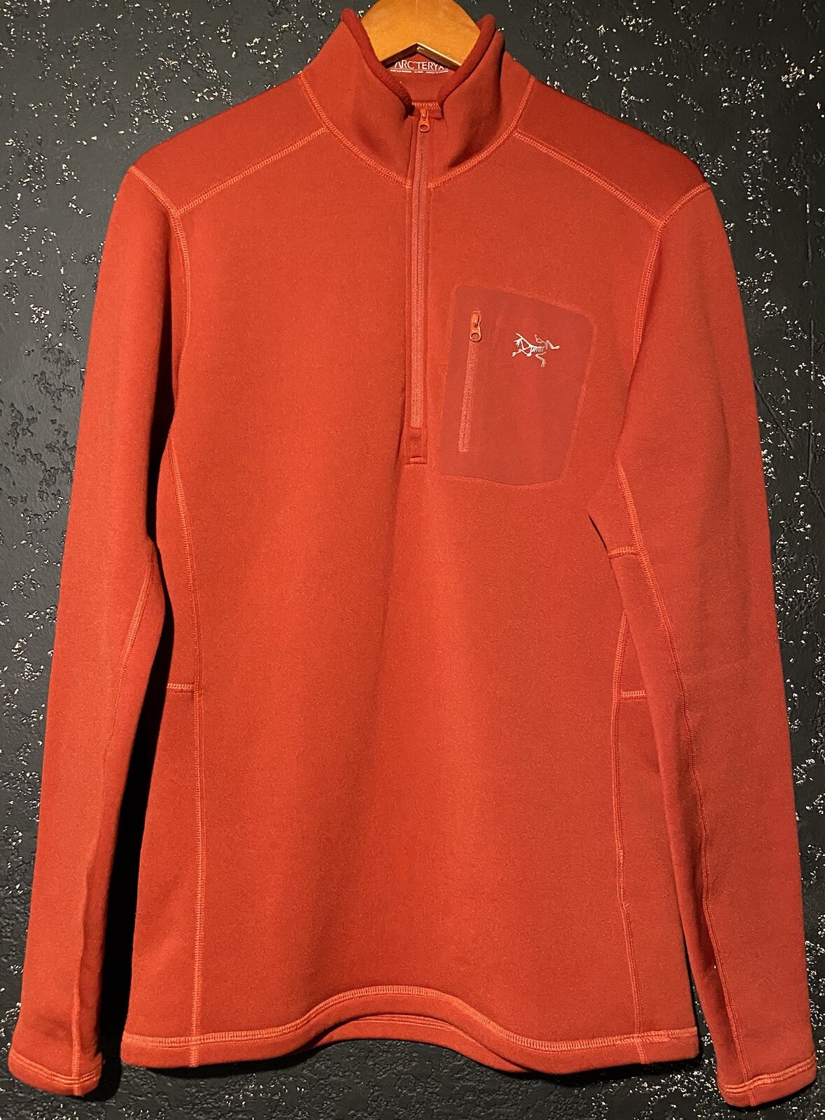 Arc'teryx Pullover Uomo Medium RHO Pesante Zip Collo Maglione Manica Lunga