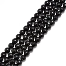 Black Onyx Faceted Round Beads 4mm 6mm 8mm 10mm 12mm 14mm 16mm 18mm 15.5" Strand
