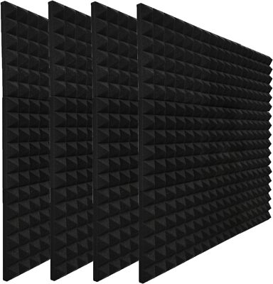#ad 12 96PACK 12quot;X12quot;X2quot; Acoustic Foam Panel Pyramid Studio Soundproof Wall Tile USA $19.70