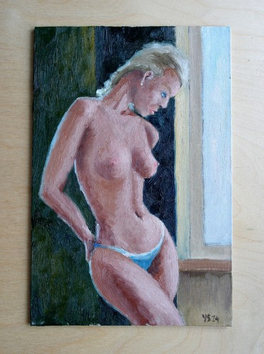 Female Nude Figure Original Oil Painting Naked Lady 8x12 Hand Painted YSArt - Picture 3 of 4