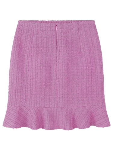 Women Tweed Ruffled Hem Pencil Skirt High Waist Bodycon Mini Costume Party - Picture 18 of 109