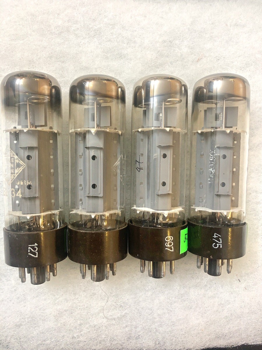 ⭐︎ハチミツ⭐︎TELEFUNKEN EL34/6CA7 4本セット クアッド Telefunken EL34 6CA7 Brown Base OO Getter, Wing Plate