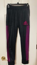 Girl’s Adidas Gray & Pink Fleece Jogger Pants Size 14 NWT!