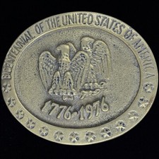 Bicentennial American Revolution Western Brass 1970s 1970s Vintage Belt Buckle