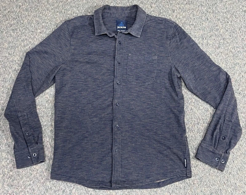 prana ronnie button up stretch pocket long sleeve outdoor shirt