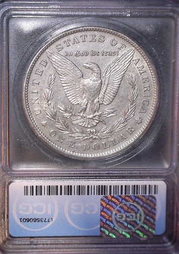1890-S Morgan Silver Dollar ICG - MS60, Good Cleaned Coin - Picture 2 of 2