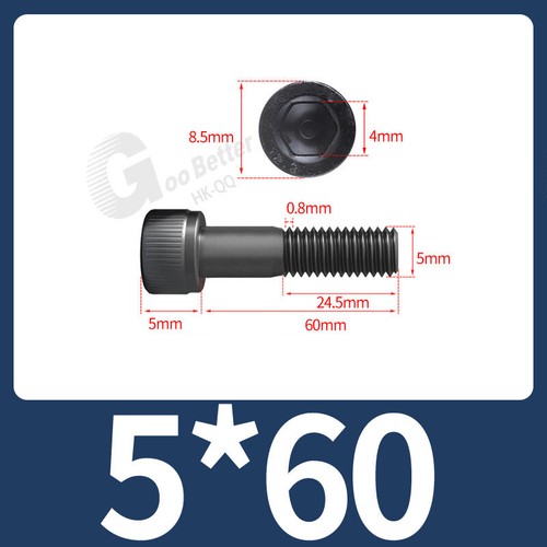 M2 M3 M4 - M12 High Tensile 12.9 Cap Head Allen Bolts Self Colour Socket Screws - Picture 58 of 232