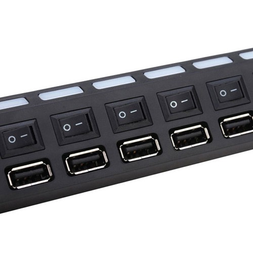 7 -Port USB Hub Multi for Pc Powered Charging Multiple Laptop Computer - Picture 4 of 6