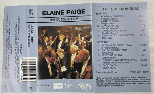 Elaine Paige The Queen Album Music Cassette Tape TC-VAC-701617 Virgin 1988 OG - Picture 5 of 24