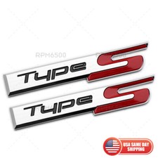 2pcs Acura Type S Side Fender Markder Badge Logo Sport Emblem Nameplate Chrome