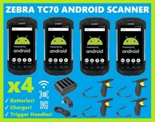 ✅4-PACK Zebra TC70 Android Barcode Scanner 2D/1D, TC700H, Charger, Triggers!🔥⭐