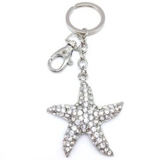 keyring starfish silver