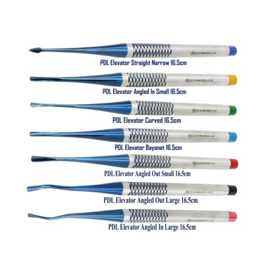 7 Pcs PDL Luxating Elevators Ligaments Loosen Teeth + Pouch Periodontal
