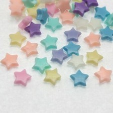250 Mixed Pastel Color Acrylic Star Beads 9mm Charms Loose Spacer
