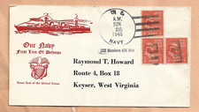 U.S.S.  WOODSON JUN 25,1946 FIRST LINE OF DEFENSE   NAVAL COVER