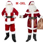 Santa Claus Costume Adult Men Suit Christmas Outfit Fancy Dress Xmas Cosplay