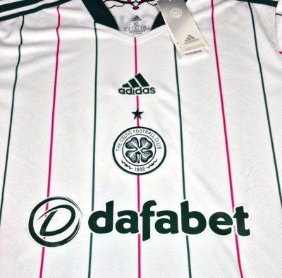 The Celtic Football Club Men's Adidas 21-22 Third Kit Jersey White