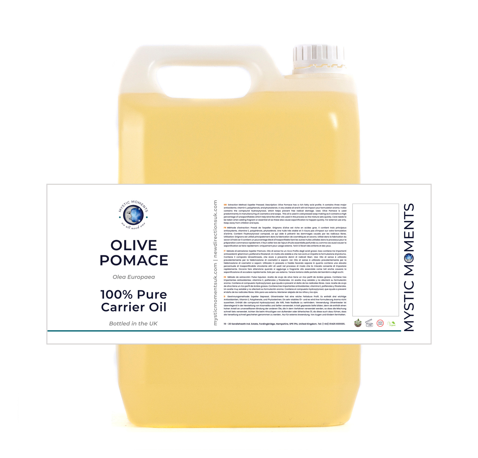 Mystic Moments | Aceite portador de orujo de oliva - 100% puro - 5 litros