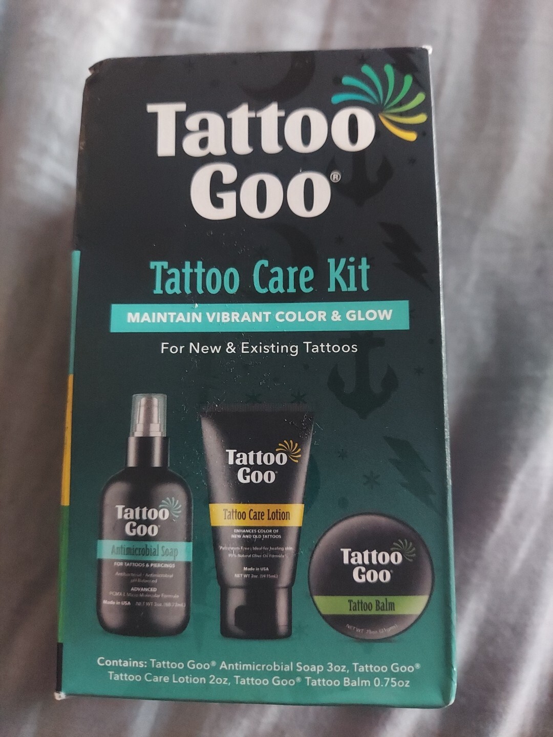 NEW Tattoo Goo Aftercare Kit 3pcs Cleansing Soap Salve Tins Healix