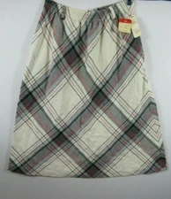 New Vintage 70s Plaid Wool Blend Secretary Skirt Women Size 36 Pockets