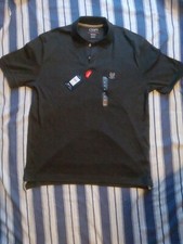 New Medium Men's Chaps Natural Strectch Polo Shirt Heather Charcoal NWT