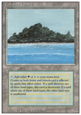MTG Tropical  ① Tropical Island X (1) MTG Revised Excellent/Near Mint (RG