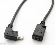 50pcs 1ft/30cm Mini 5pin USB Male To Female Right Angle Data and Charge Cable