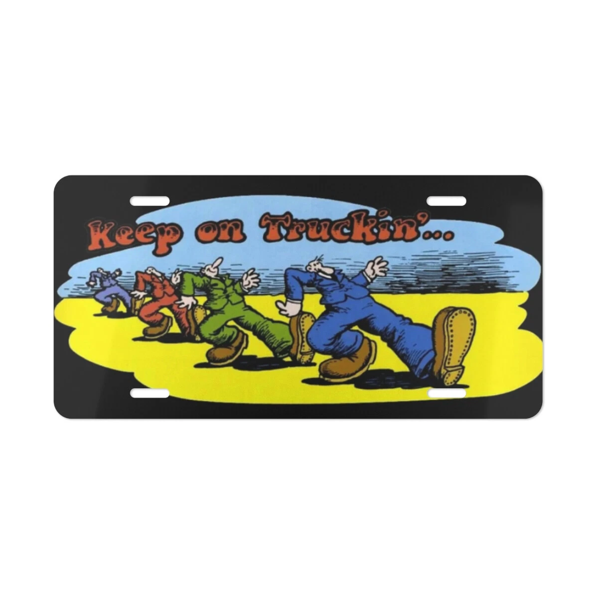 Keep On Truckin' Solid Background Vanity Plate
