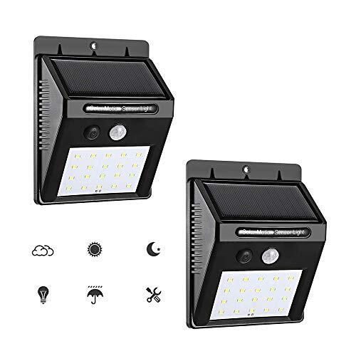 GRIFEMA DG1002-20, Luce Solare Esterno 20 LED, Lampade da Muro con (c0z)