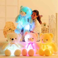 50cm Creative Light Up LED Teddy Bear Stuffed Animals Plush Toy Colorful Glowing
