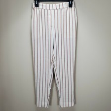 Anthropologie Pull On Trouser Cream Purple Orange Stripe Pull On XXS lined
