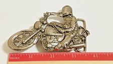 MOTORCYCLE BELT BUCKLE SILVER TONE
