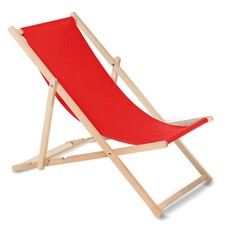 Wooden Deck Chair Beech Wood Foldable 3-Step Backrest Adjustment [21 Colours] UK