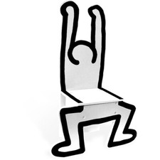Chaise pour enfant en bois laqué blanc par Keith Haring - Vilac 9220