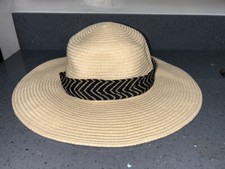 Mud Pie Women's Fedora Hat Striped Band Western Style One SIze NWOT