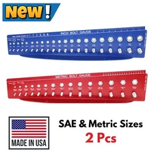 Nut Bolt Thread Checker Hole Gauge SAE Metric Garage Car Tractor Mechanical Shop