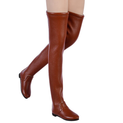 1/6 Female Brown knee length boots Shoes Model For 12inch PH TBL