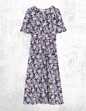 Womens Seasalt Short Sleeve Cotton Jersey Maxi Dress Sketch Maritim