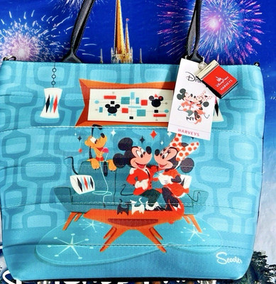 2026 Disney Parks Harveys Scooter Mickey Minnie SIGNED Festival of Arts Bag Tote