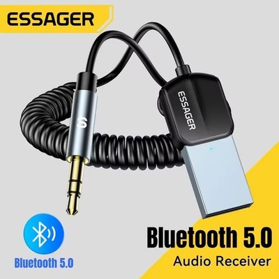Essager USB Bluetooth 5.0 AUX Adapter Car Audio Receiver 3.5mm Handsfree
