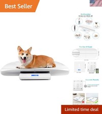 White Digital Scale for Babies and Pets LCD, 3 Units, Holds Up to 220 lbs