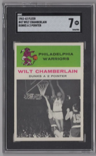 1961-62 FLEER WILT CHAMBERLAIN ROOKIE 5446984 SGC 7 PHILADELPHIA 76ERS #47 LOW