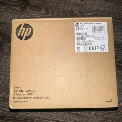 HP USB-C G5 Essential Dock  -  Docking Station Black 72C71AA#ABA  NEW 